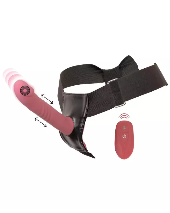 Image du Strap-On Vibrator Pink de You2Toys, gode ceinture vibrant et confortable-2
