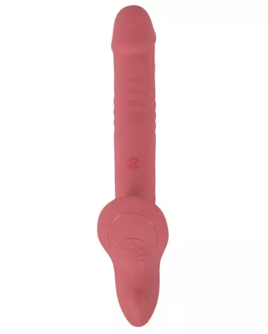 Image du Strap-On Vibrator Pink de You2Toys, gode ceinture vibrant et confortable-6