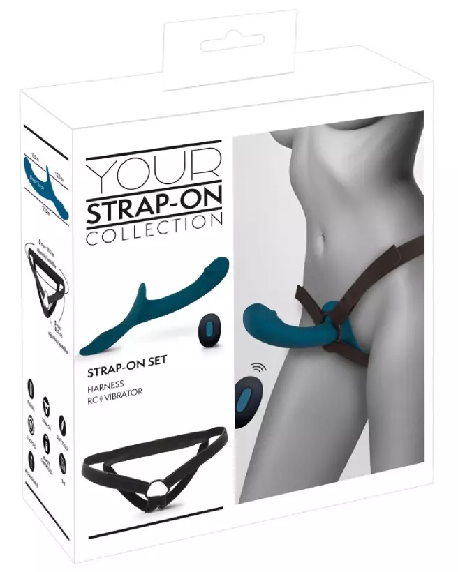 Image Strap-On RC Vibrator Blue You2Toys, gode ceinture télécommandé pour couples-1