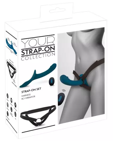 Image Strap-On RC Vibrator Blue You2Toys, gode ceinture télécommandé pour couples-1