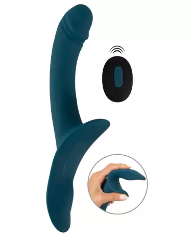 Image du Strap-On RC Vibrator Blue par You2Toys, double moteur et harnais ajustable-4
