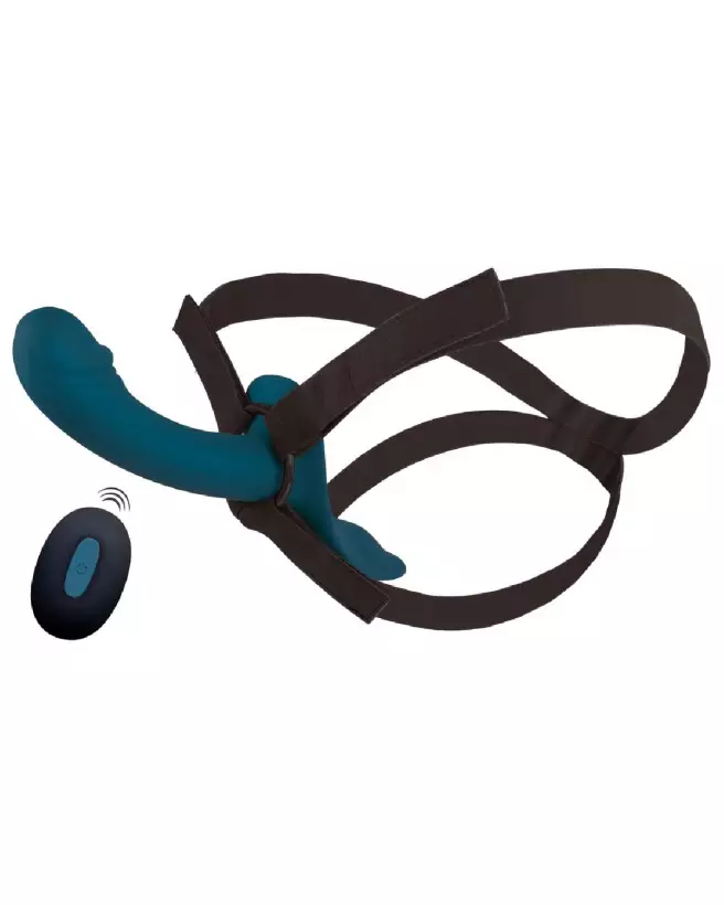 Strap-On RC Vibrator Blue de You2Toys avec harnais ajustable et commande à distance-2