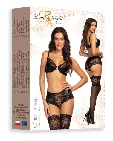 Photo de l'ensemble de lingerie Charm noir par Beauty Night, élégance et confort-8