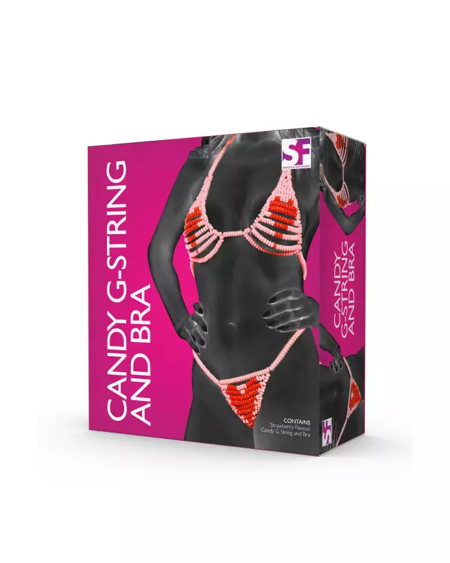 Ensemble Lovers Candy G-String and Bra par Spencer-Fleetwood, lingerie comestible et sexy-1