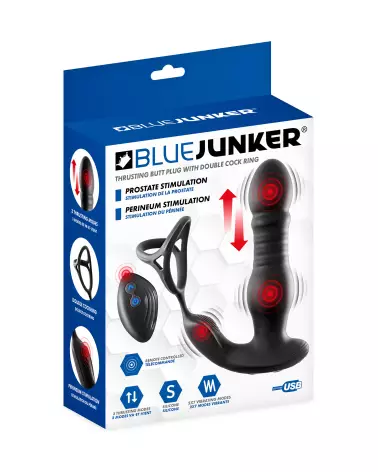 Cockring Prostate Va et Vient Blue Junker pour stimulation prostatique efficace-2