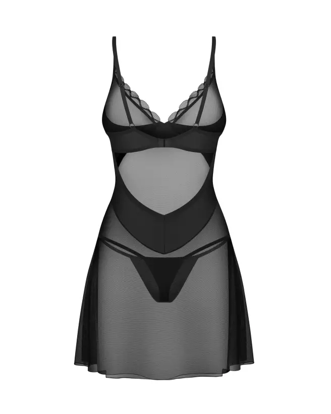 Image de la nuisette Stelisa noire par Obsessive, élégante et sensuelle-5