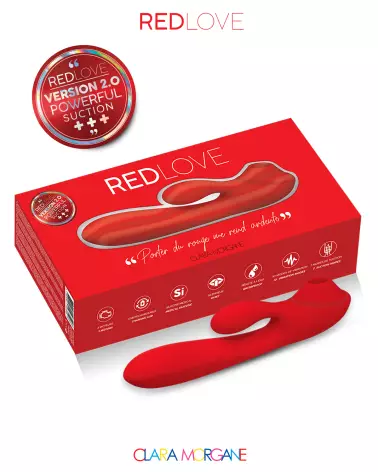 Rabbit Red Love Clara Morgane Sextoy 2 en 1 en Silicone Médical pour Double Stimulation Clitoridienne et Vaginale - image 1
