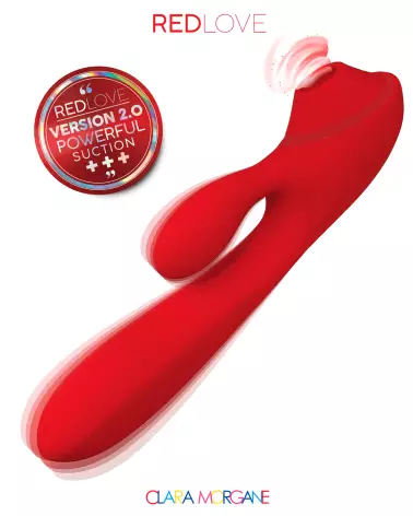 Rabbit Red Love Clara Morgane Sextoy 2 en 1 en Silicone Médical pour Double Stimulation Clitoridienne et Vaginale - image 7