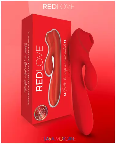 Rabbit Red Love Clara Morgane Sextoy 2 en 1 en Silicone Médical pour Double Stimulation Clitoridienne et Vaginale - image 10