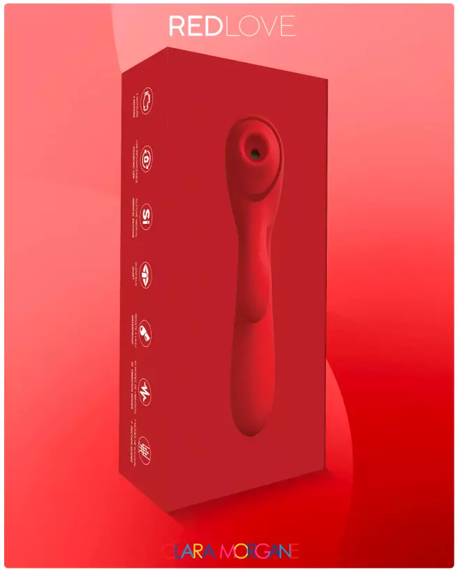 Rabbit Red Love Clara Morgane Sextoy 2 en 1 en Silicone Médical pour Double Stimulation Clitoridienne et Vaginale - image 12
