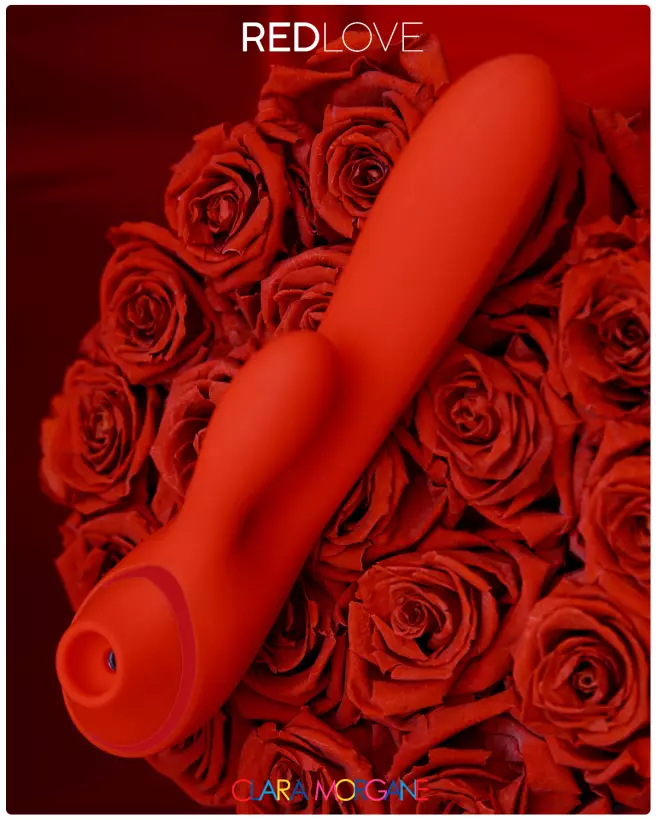 Rabbit Red Love Clara Morgane Sextoy 2 en 1 en Silicone Médical pour Double Stimulation Clitoridienne et Vaginale - image 15