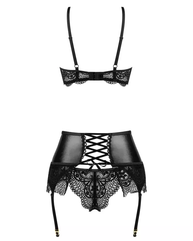 Ensemble de lingerie noir Beauty Night élégant et sensuel-8