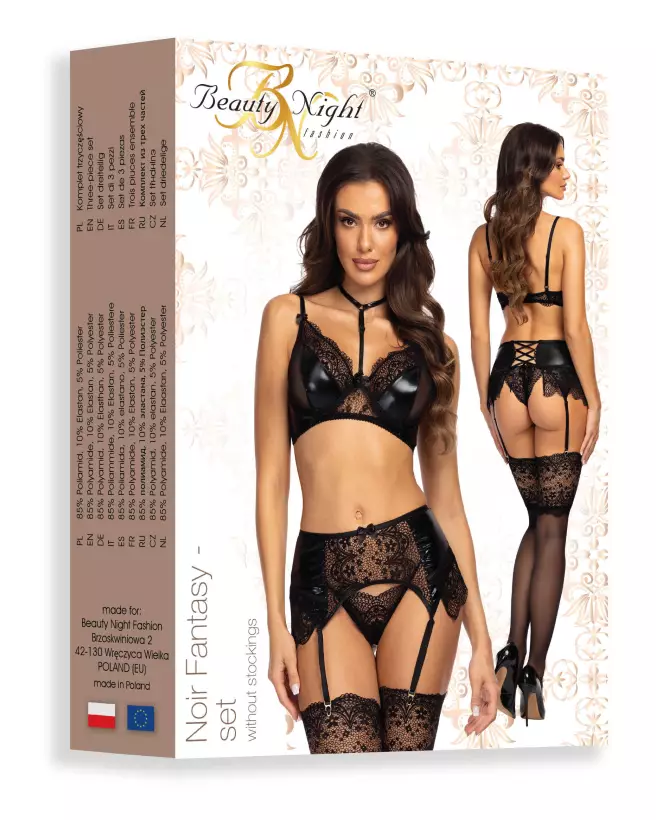 Ensemble de lingerie noir Beauty Night élégant et sensuel-13