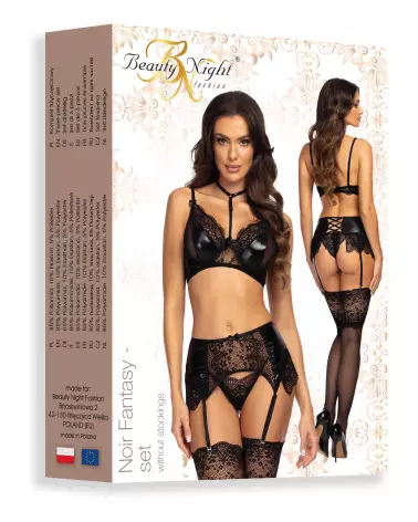 Ensemble de lingerie noir Beauty Night élégant et sensuel-13