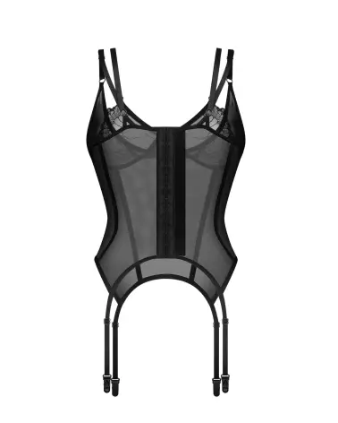 Corset noir Arrowel et string assorti de Obsessive pour élégance et séduction-6