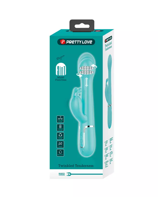 Image du PRETTY LOVE TWINKLED DEJON VERT, rabbit vibrant en silicone de Pretty Love-2