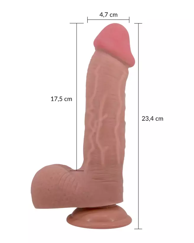 Gode ventouse réaliste BAILE 23.4 cm pour plaisir intense-6