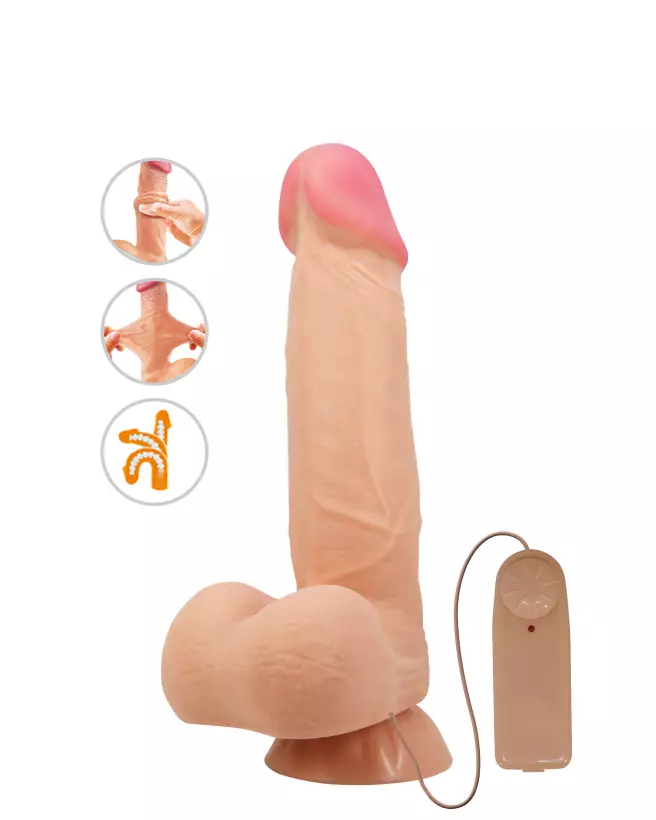 Gode vibrant réaliste Baile 21.8 cm pour plaisir intense-1