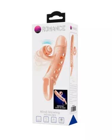 Gaine vibrante BAILE en silicone couleur chair pour augmentation plaisir-2