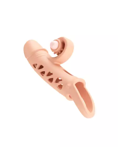 Gaine vibrante BAILE en silicone couleur chair pour augmentation plaisir-4