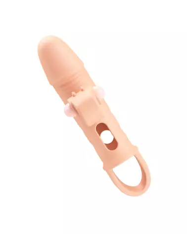 Gaine vibrante BAILE en silicone couleur chair pour augmentation plaisir-5
