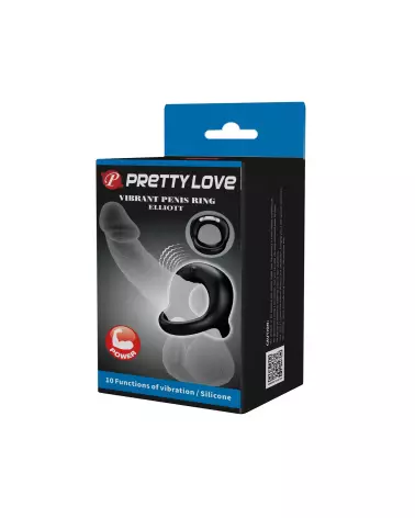 Image du cockring vibrant PRETTY LOVE ELLIOTT, accessoire érotique pour performance et plaisir-2