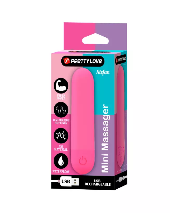 Mini vibromasseur Pretty Love Stefan Rose, compact et puissant pour plaisir discret-2