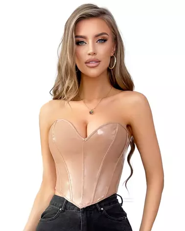 Corset Paris Hollywood Vinyle Chair Taille M/L pour élégance et confort-1