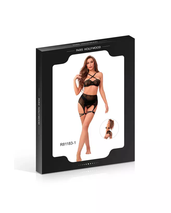 Ensemble 4 pièces noir L/XL de Paris Hollywood en lingerie de luxe-2