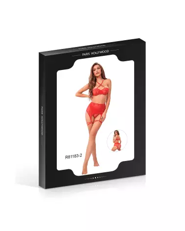 Set de lingerie rouge L/XL Paris Hollywood, ensemble séduisant pour femme-2