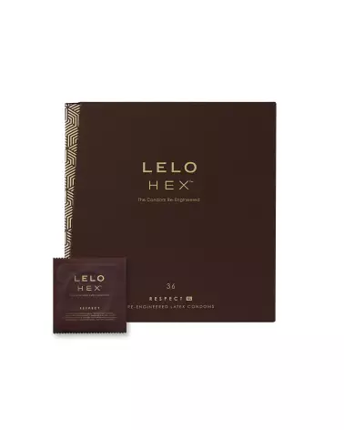Image des préservatifs LELO HEX XL X36 grande taille et haute durabilité-1