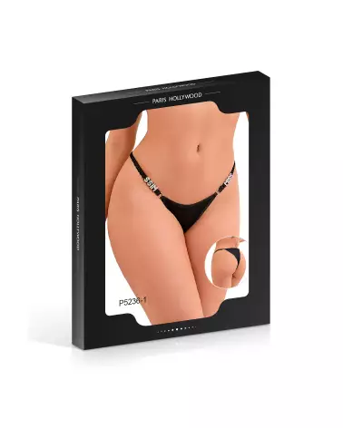 Image du String STG MISS NOIR S/M de PARIS HOLLYWOOD, lingerie élégante et confortable-2