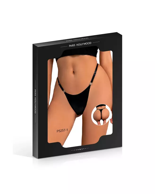 String STG réglable noir Paris Hollywood, lingerie élégante taille unique-2
