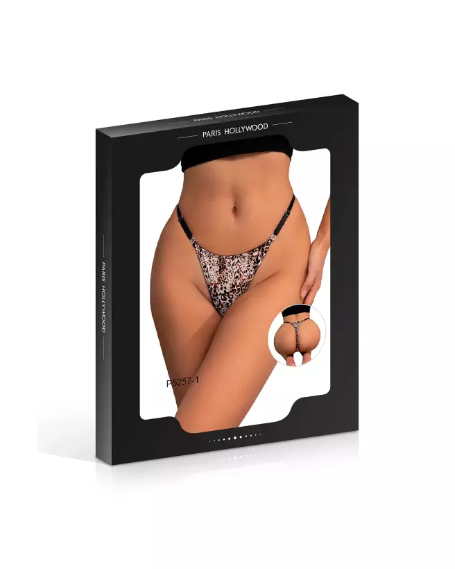String léopard réglable Paris Hollywood en taille unique, sous-vêtement séduisant et confortable-2