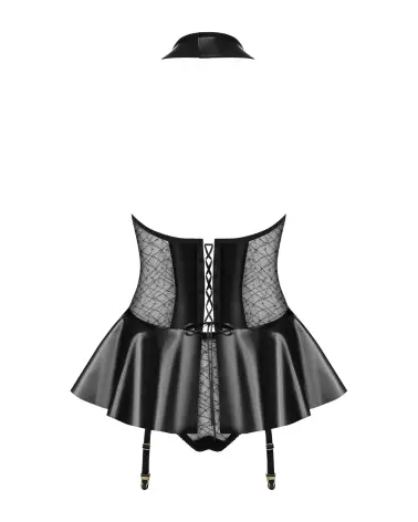 Guêpière noire Obsessive 859-COR-1 en dentelle fine et serre-taille élégant-5