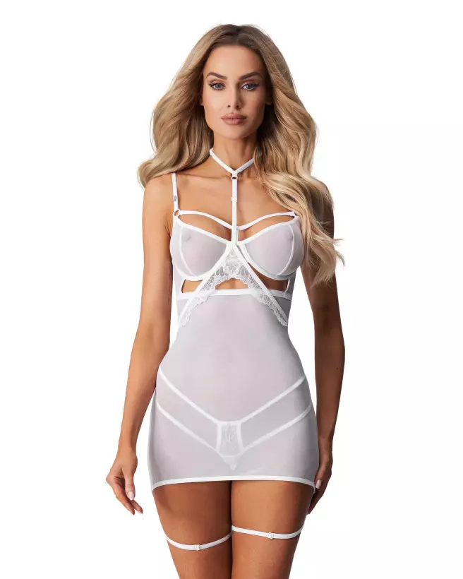 Nuisette Arrowel blanche Obsessive en dentelle élégante-1