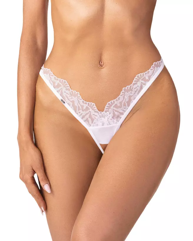 Arrowel string ouvert blanc de Obsessive en ensemble lingerie élégant-4