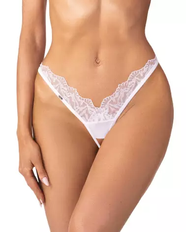 Arrowel string ouvert blanc de Obsessive en ensemble lingerie élégant-4