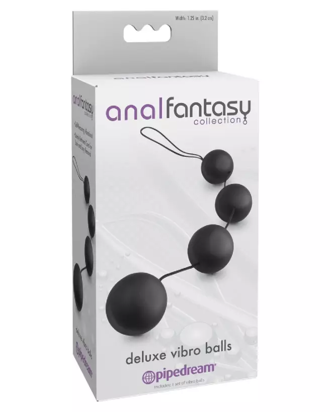 Image AFC Deluxe Vibro Balls Black de Analfantasy - Chapelet Anal Premium-1