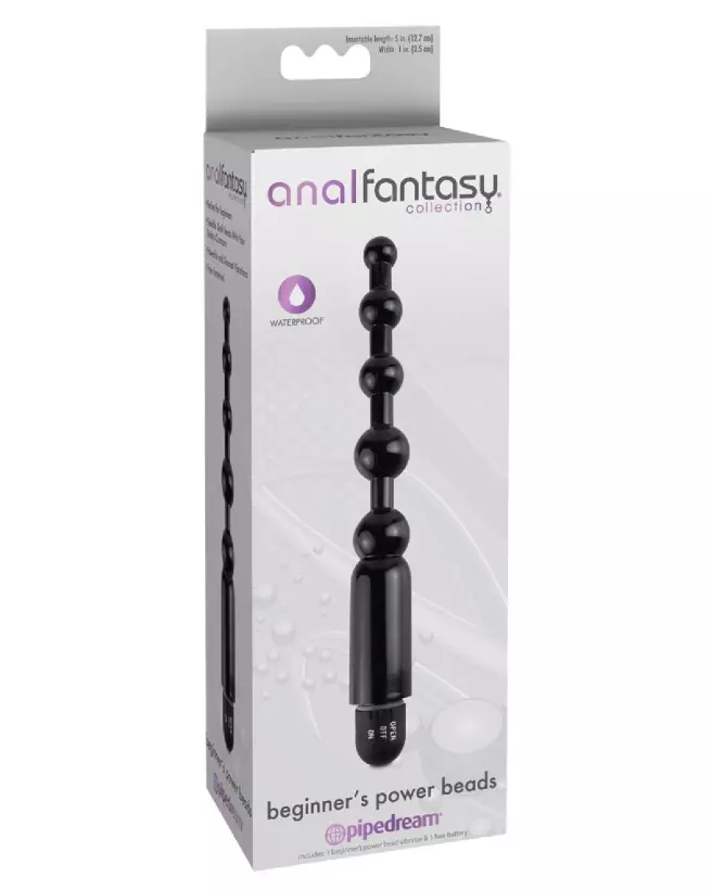 Image des Power Beads d'AnalFantasy, chapelet anal pour débutants, en noir, stimulant prostatique optimal-1