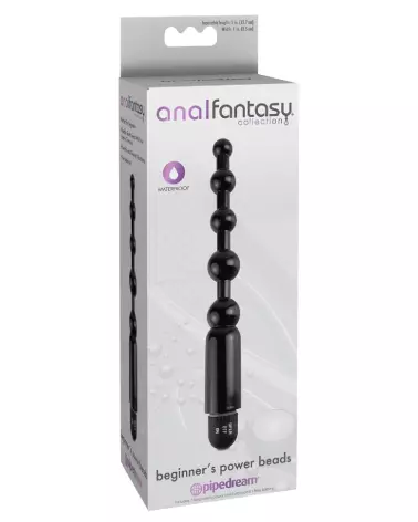 Image des Power Beads d'AnalFantasy, chapelet anal pour débutants, en noir, stimulant prostatique optimal-1