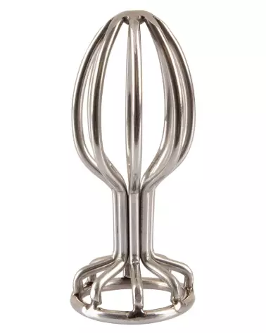 Image du Plug Anal ANOS Metal Cage Butt Plug 2.8 en métal, vue détaillée et ergonomique-2