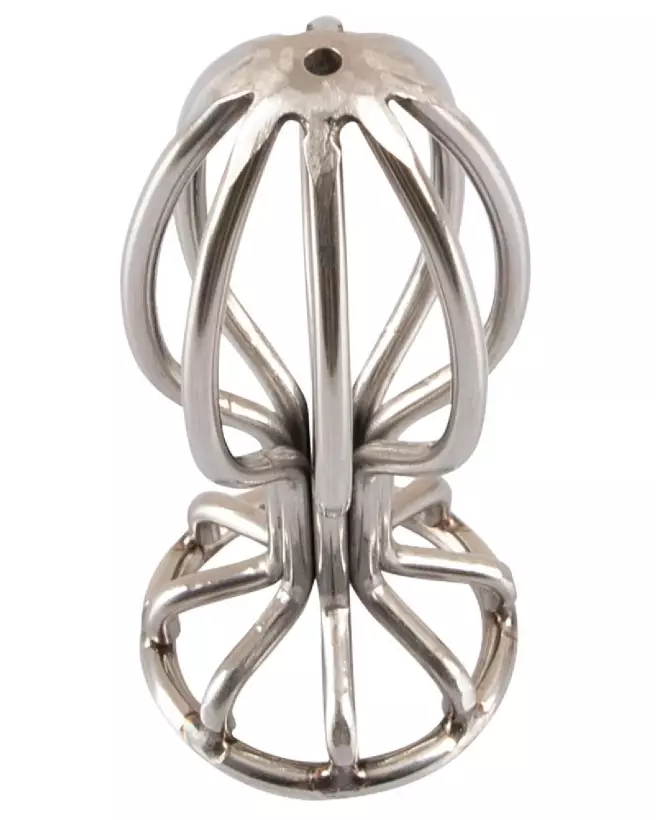 Image du Plug Anal ANOS Metal Cage Butt Plug 2.8 en métal, vue détaillée et ergonomique-3