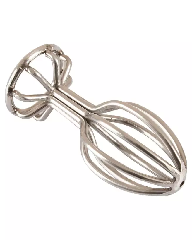 Image du Plug Anal ANOS Metal Cage Butt Plug 2.8 en métal, vue détaillée et ergonomique-4