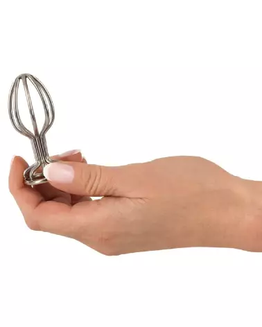 Image du Plug Anal ANOS Metal Cage Butt Plug 2.8 en métal, vue détaillée et ergonomique-6