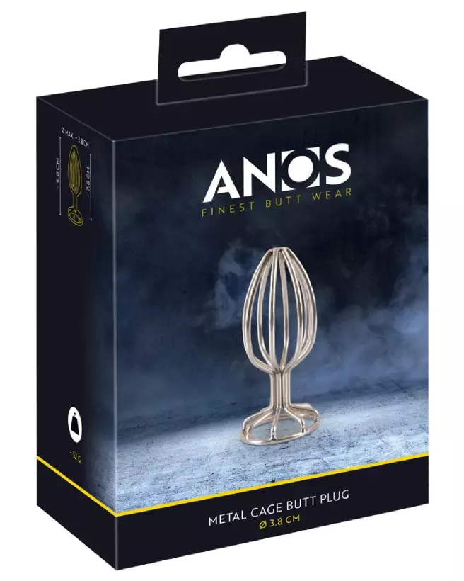 Image du ANOS Metal Cage Butt Plug 3.8, plug anal métallique pour expérience avancée-1