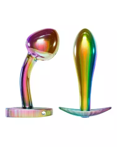 Image du set de plugs anaux métalliques Anos en arc-en-ciel-2