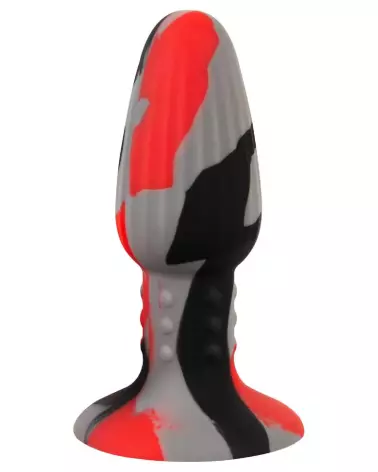 Plug Anal ANOS Triple Color Butt Plug W en silicone coloré pour plaisir anal intensifié-2