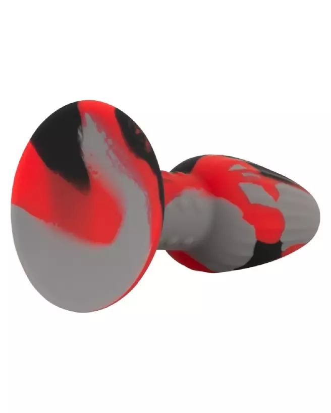 Plug Anal ANOS Triple Color Butt Plug W en silicone coloré pour plaisir anal intensifié-4