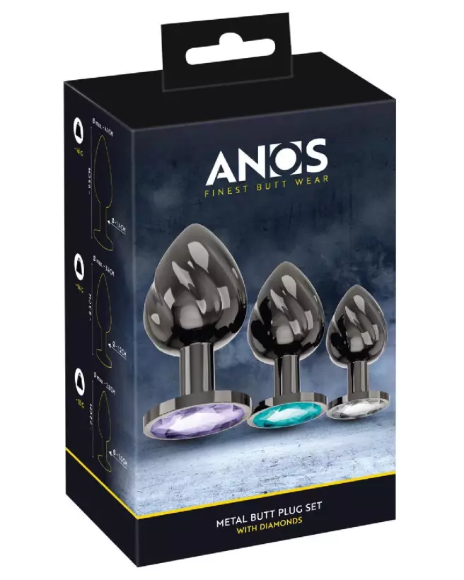 Image du set de plugs anaux ANOS Diamo en métal, idéal pour tous niveaux-1
